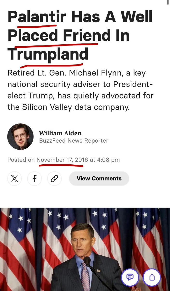 evikokalari's tweet photo. Nothing to see here!! Just @GenFlynn serving Peter Thiel since 2010, when he provided enough statements to help Palantir win a lawsuit against the U.S. Army, forcing the contract onto them.

According to BuzzFeed’s reporting in 2016, Flynn had been advocating (a fancy word for lobbying) for Peter Thiel and Palantir. 
I have been saying, he was installed on Trump's first term by Thiel.

Now, he joins the rest of the pro-Vance voices claiming that Tyler Robinson couldn’t have killed Charlie Kirk.

A lot to digest these days...

Sources:
https://t.co/k9LtfKsTvM

https://t.co/dzzREPvPVi