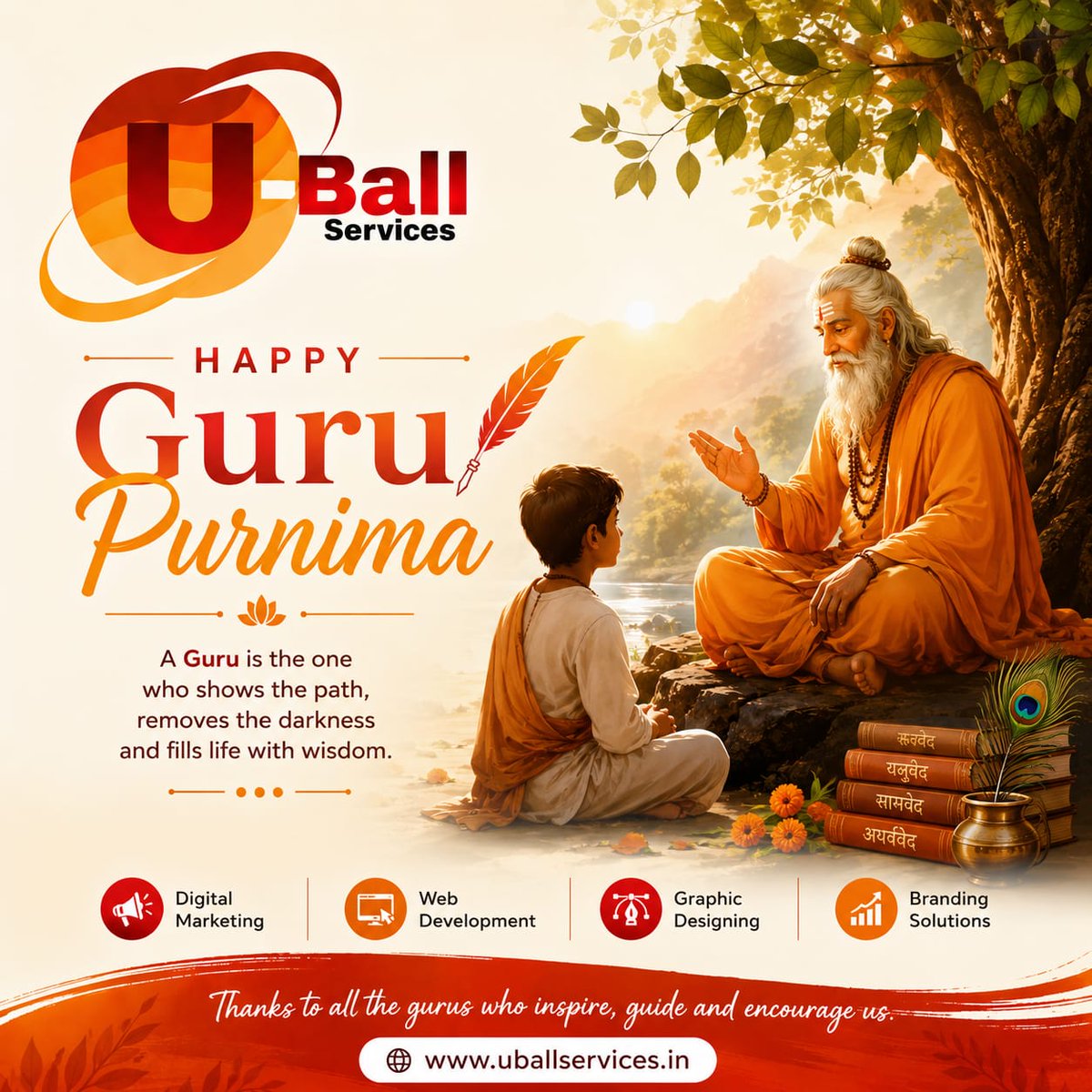 UBallServices's tweet photo. Guru Purnima | Honoring the Guiding Lights
This Guru Purnima, we express our heartfelt gratitude to the mentors, teachers, and leaders who inspire growth, share knowledge, and guide us toward success. 

Happy Guru Purnima!

#GuruPurnima #UBallServices https://t.co/Hn1MMBwpdN
