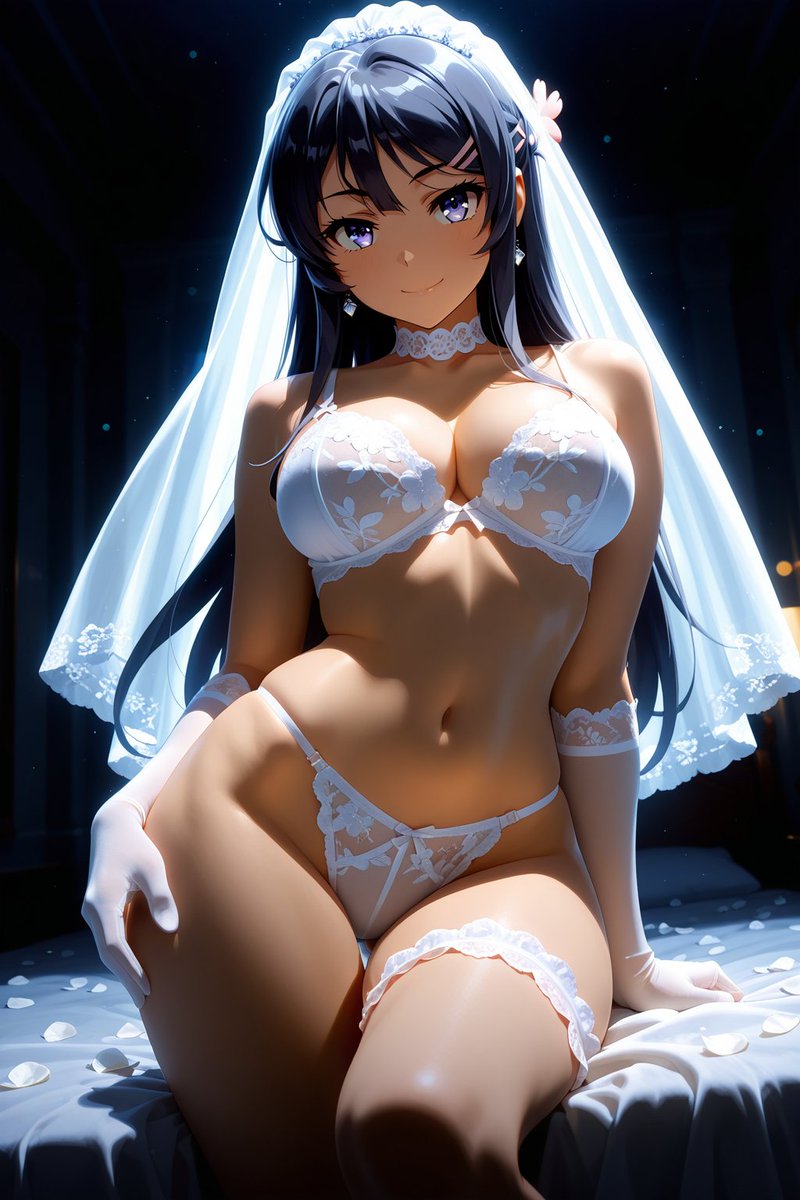 RyoAiArt_'s tweet photo. Bridal Lingerie Collection♡

Mai Sakurajima💜🤍 

SFW illustration.

#AIイラスト #AIart https://t.co/EWbY4Hs1us