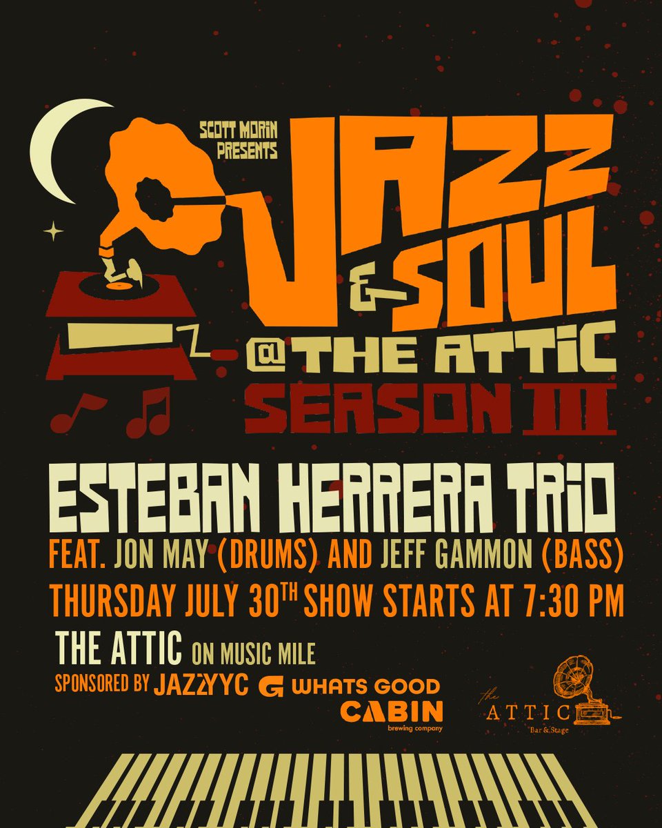 Jazz_YYC's tweet photo. THURSDAY catch Esteban Herrera, one of Canada's leading Latin jazz pianists, in a trio performance with Jon May on drums and Jeff Gammon on bass at The Attic Bar &amp; Stage. https://t.co/ls7jaNJzaj