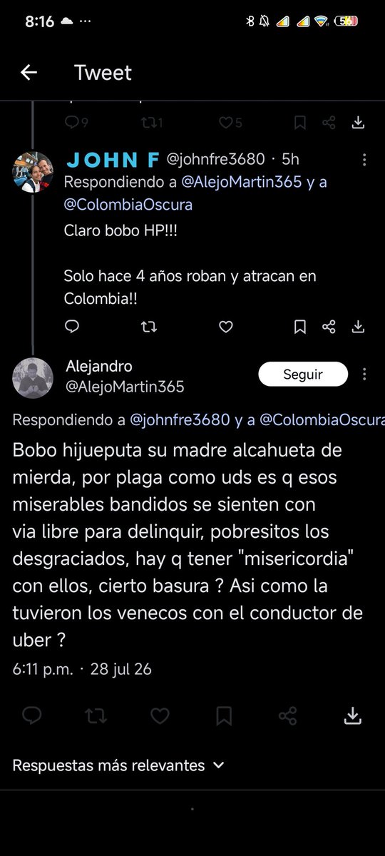 johnfre3980's tweet photo. @RonnySuarez_ @AlejoMartin365

Entonces que MEDIOCRE Y FRACASADO DE 💩💩💩💩 

Le dolió xq le dijeron la verdad??

Malparido HP!!!!

POBRETON de mierda!!

Así de miserable es su vida que le da vergüenza dar la cara?? https://t.co/6pP2ZlwMkK
