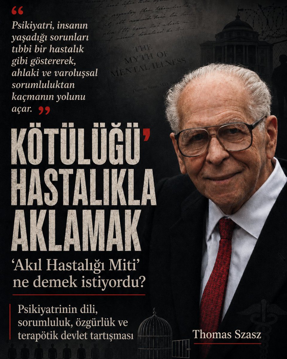 dihkan61's tweet photo. FİRAVUN’A REÇETE YAZILMAZ: KÖTÜLÜĞÜ HASTALIK DİLİYLE AKLAMAK

Gökhan DİHKAN - Trabzon / 29 Temmuz 2026

Modern çağın en büyük zihinsel hilelerinden biri, insanın iradî tercihlerini, ahlâkî sapmalarını ve bilinçli kötülüklerini bütünüyle “hastalık” diliyle açıklamaya çalışmasıdır. Artık kibir karakter kusuru değil, kişilik bozukluğu; zulüm günah değil, travma sonucu; ihanet ahlâksızlık değil, çocukluk yarası; cinayet kötülük değil, kontrol kaybı; tiranlık ise siyasi ve ahlâkî bir tercih değil, “megalomani” olarak sunulmaktadır.

Böylece insan davranışlarını anlamak amacıyla ortaya çıkan psikolojik kavramlar, zamanla insanı sorumluluktan kurtaran birer mazeret üretim aracına dönüşmektedir. Fail ortadan kaybolmakta, yerine “vaka” gelmektedir. Günahın yerini belirti, tövbenin yerini terapi, ahlâkî muhasebenin yerini teşhis almaktadır.

Thomas Szasz’ın itirazı tam da bu noktada önem kazanır.

Szasz, “akıl hastalığı” kavramını eleştirirken insanların acı çekmediğini, bunalıma girmediğini veya yardıma ihtiyaç duymadığını iddia etmiyordu. Onun temel itirazı, bedensel hastalıklarla insanın ahlâkî, ilişkisel ve varoluşsal problemlerinin aynı kategoriye sokulmasıydı. Ona göre hastalık, öncelikle bedende tespit edilebilir bir bozukluğu ifade eder. Oysa insanların yaşadığı pek çok sıkıntı; anlam kaybı, suçluluk, yalnızlık, irade zayıflığı, aile çatışması, değersizlik duygusu, toplumsal baskı veya yanlış hayat tercihlerinden doğar.

Szasz bunları “yaşama sorunları” olarak adlandırıyordu.

Bu yaklaşımın güçlü tarafı, insanı edilgen bir organizma olarak görmek yerine karar verebilen, yanlış yapabilen, sorumluluk taşıyan bir özne olarak kabul etmesidir. Çünkü her davranışın üzerine bir teşhis etiketi yapıştırıldığında insanın ahlâkî kişiliği giderek silinir. Kişi artık yalan söyleyen değil, “dürtülerini yönetemeyen”; zulmeden değil, “kişilik örüntüsü gösteren”; kibirlenen değil, “narsistik özellikler taşıyan” biri hâline gelir.

Elbette biyolojik veya psikolojik rahatsızlıkların gerçekliğini yok saymak doğru değildir. İnsanın muhakemesini ciddi biçimde bozabilen, irade ve davranışlarını etkileyebilen ağır durumlar vardır. Fakat buradan hareketle bütün kötülükleri hastalıkla açıklamak da en az hastalıkları inkâr etmek kadar yanlıştır. Asıl mesele, tıbbî açıklamayla ahlâkî hükmün birbirine karıştırılmamasıdır.

Bir insanın psikolojik bir problemi bulunabilir; fakat bu, onun bütün tercihlerinin otomatik olarak irade dışı olduğu anlamına gelmez. Aynı şekilde bir zalimin sıra dışı davranışlar göstermesi, zulmünün siyasi, iktisadi ve ahlâkî boyutlarını ortadan kaldırmaz.

KÖTÜLÜĞÜN TIPBÎLEŞTİRİLMESİ

Modern insan, günah kavramından rahatsızdır. Çünkü günah sorumluluk gerektirir. Sorumluluk hesap vermeyi, hesap vermek ise insanın üzerinde bir hakikat ve hüküm bulunduğunu kabul etmeyi zorunlu kılar.

Seküler zihniyet bu nedenle kötülüğü çoğu zaman ahlâkın değil, kliniğin konusu hâline getirir. İnsana “Sen yanlış yaptın” demek yerine “Sen hastasın” denilir. İlk cümle kişiyi yüzleşmeye, pişmanlığa ve değişmeye çağırır. İkinci cümle ise onu uzmanların yöneteceği edilgen bir nesneye dönüştürebilir.

Bu süreç, görünüşte merhametlidir. Fakat insanın iradesini yok saydığı ölçüde derin bir tahakküm de içerir. Çünkü hasta kabul edilen kişi, kendi hayatı üzerindeki söz hakkını kaybetmeye başlayabilir. Onun adına uzmanlar konuşur, kurumlar karar verir ve devlet gerektiğinde “kendi iyiliği için” hürriyetini sınırlandırır.

Szasz’ın “terapötik devlet” eleştirisi burada belirleyicidir. Devlet artık yalnızca suçları cezalandıran bir güç değildir; hangi davranışın normal, hangi düşüncenin sapmış, hangi itirazın sa��lıksız olduğunu belirleyen bir tür klinik otoriteye dönüşür. Dün sapkın ilan edilen kişi aforoz edilirken bugün “uyumsuz” ilan edilen kişi teşhis edilebilir. Kavramlar değişmiş, fakat insanı hizaya getirme arzusu bütünüyle ortadan kalkmamıştır.

Ancak Müslüman açısından Szasz’ın yaklaşımı nihai bir durak değildir. Çünkü Szasz bireyin sorumluluğunu daha çok devlet müdahalesine karşı savunur. Kur’ân ise insanın sorumluluğunu yaratılışın merkezine yerleştirir.

İnsan başıboş bırakılmış bir varlık değildir. Akıl, irade ve vicdan sahibidir. İyilikle kötülük arasında tercih yapar ve yaptıklarından hesaba çekilir. İnsanın sorumluluğu yalnızca siyasi hürriyetinin sonucu değil, kulluğunun gereğidir.

KUR’ÂN’IN KALP HASTALIĞI

Kur’ân da hastalık kelimesini mecazî biçimde kullanır:

“Onların kalplerinde bir hastalık vardır; Allah da hastalıklarını artırmıştır.”
Bakara, 2/10

Fakat Kur’ân’ın hastalık diliyle modern tıbbîleştirici dil arasında temel bir fark vardır. Kur’ân’daki kalp hastalığı kişiyi sorumluluktan kurtarmaz. Tam tersine, onun ahlâkî tercihlerinin sonucunu gösterir.

Münâfıklık, insanın başına iradesi dışında gelen biyolojik bir arıza değildir. Bilerek hakikati gizlemek, iki yüzlü davranmak, menfaate göre saf değiştirmek ve yalanı hayat tarzı hâline getirmekle oluşan ahlâkî bir çürümedir.

Kur’ân şöyle buyurur:

“Hayır! Doğrusu onların kazanmakta oldukları, kalplerini paslandırmıştır.”
Mutaffifîn, 83/14

Âyette kalbin paslanması doğrudan insanın “kazandıklarına” bağlanır. Demek ki bu pas, dışarıdan gelen sebepsiz bir felaket değildir. Tekrarlanan günahların, bastırılan vicdanın, meşrulaştırılan kötülüğün ve ısrarla sürdürülen yanlış tercihlerin birikimidir.
İnsan önce bir kötülük yapar. Ardından onu savunur. Sonra savunduğu kötülüğü normalleştirir. Nihayet kötülük, onun karakterinin parçası hâline gelir. Kalbin katılaşması işte bu ahlâkî sürecin sonucudur.

Bu nedenle Kur’ânî patoloji mazeret değil, ikaz üretir. İnsana “Senin hiçbir sorumluluğun yok” demez. “Tercihlerin seni dönüştürüyor; dikkat et” der.

FİRAVUN HASTA DEĞİL, ZALİMDİR

Modern psikolojik indirgemeciliğin en çarpıcı örneklerinden biri, Firavun’un “megaloman”, “narsist” veya “psikolojik vaka” olarak açıklanmasıdır. Bu ifadeler bazı davranış özelliklerini tarif etmekte yardımcı olabilir. Ancak Firavun’un Kur’ân’da anlatılan siyasi ve ahlâkî konumunu açıklamak için yeterli değildir.

Çünkü Firavun yalnızca kendisini büyük gören biri değildir. İnsanları sınıflara ayıran, bir topluluğu ezen, erkek çocukları öldürten, kadınları sağ bırakan, devlet iktidarını zulüm için kullanan bir hükümdardır. Onun sözleri kişisel dünyasına kapanmış bir insanın ifadeleri değil, örgütlü iktidarın emirleridir.

Kur’ân, onun ve çevresindekilerin hakikat karşısındaki tavrını şöyle açıklar:

“Vicdanları onları kesin olarak doğruladığı hâlde, zulüm ve kibirleri yüzünden onları inkâr ettiler.”
Neml, 27/14

Bu âyet Firavun’un durumunu olağanüstü bir açıklıkla ortaya koymaktadır. Ortada bilgisizlik yoktur. Hakikati kavrayamama yoktur. Şuurun tamamen kaybolması yoktur. Bilakis iç dünyalarında gerçeği tanımış, fakat zulüm ve üstünlük arzusu sebebiyle onu reddetmişlerdir.

Buradaki temel kavram Zulüm ve büyüklenmedir.

Firavun’un sorunu, hakikati anlayamaması değil; hakikate teslim olursa iktidarını kaybedeceğini bilmesidir. Musa’nın getirdiği mesaj yalnızca teolojik bir önerme değildir. Firavun’un rablik iddiasını, köleleştirme düzenini ve siyasi mutlakiyetini yıkacak bir adalet çağrısıdır.

Bu sebeple Firavun’un reddi bilinçli ve siyasidir.

“Ben sizin en yüce rabbinizim” sözü de yalnızca şahsî bir büyüklük vehmi değildir. Bir iktidar doktrinidir. Firavun, insanların hayatları üzerinde mutlak hüküm sahibi olduğunu ilan etmektedir. Kimin yaşayacağına, kimin öleceğine, kimin özgür, kimin köle olacağına kendisinin karar verdiğini söylemektedir.

Bu iddia orduyla korunmuş, bürokrasiyle uygulanmış, sihirbazlar ve seçkinler eliyle propaganda hâline getirilmiştir. Dolayısıyla karşımızda yalnızca bireysel bir kibir değil, kurumsallaşmış tuğyan vardır.

Firavun’a sadece “hasta” demek, kölelerini görünmez hâle getirmektir. Onun zulmünü kişisel rahatsızlığa indirgemek, iktidar ilişkilerini, sınıfsal menfaatleri ve bilinçli tercihleri perdelemektir.

Firavun’a reçete yazılmaz; Firavun’un düzenine karşı çıkılır.

MERHAMETLE MAZERETİ AYIRMAK

Psikolojik sıkıntı yaşayan insanlara merhamet göstermek insanî ve İslâmî bir görevdir. Gerçek rahatsızlıkları küçümsemek, tedaviyi reddetmek veya acı çeken kişileri suçlamak doğru değildir. Ancak merhamet, ahlâkî kötülük karşısında hükmü askıya almak demek değildir.

Her acı çeken suçlu değildir; fakat her suçlu da yalnızca acı çektiği için masum değildir.

İnsanın geçmişini anlamak, fiilini meşrulaştırmak anlamına gelmez. Bir zalimin çocukluk yaraları bulunabilir. Fakat o yaralar, zulmettiği insanların yaralarını hükümsüz kılamaz. Bir diktatörün kişilik sorunları olabilir. Fakat bu sorunlar, emrettiği cinayetleri kendiliğinden irade dışı hâle getirmez.

İslâm, insanı ne sadece biyolojik bir makineye ne de çevresinin bütünüyle belirlediği pasif bir varlığa indirger. İnsan etkilenir, zorlanır, yanılır ve bazen gücünü aşan sıkıntılar yaşar. Fakat aynı zamanda niyet eden, seçen, direnebilen, tövbe edebilen ve hesap veren bir varlıktır.

Çağımızın ihtiyacı, acıyı inkâr etmeyen fakat kötülüğü de teşhislerin ardına saklamayan bir insan anlayışıdır. Hastaya şefkat, mazluma adalet ve zalime karşı açık bir hüküm gerekir.

Szasz’ın eleştirisinden alınacak en önemli ders şudur: İnsan davranışlarını anlamaya çalışırken insanın iradesini ortadan kaldırmamalıyız. Kur’ân’ın ilave ettiği büyük hakikat ise şudur: İrade yalnızca hürriyet değil, mes’ûliyettir.

Firavun’un trajedisi gerçeği görememesi değildi. Gerçeği gördüğü hâlde iktidarı, kibri ve zulmü uğruna onu reddetmesiydi. Bu yüzden o bir reçetenin değil, ilâhî hükmün konusudur.

Kötülüğü anlamak gerekir; fakat anlamak, aklamak değildir. Zulmün sebeplerini araştırmak gerekir; fakat sebepler, failin sorumluluğunu silmez. Aksi hâlde psikoloji insanı tanıyan bir ilim olmaktan çıkar, zalimlerin günahlarını örten modern bir günah çıkarma kurumuna dönüşür.