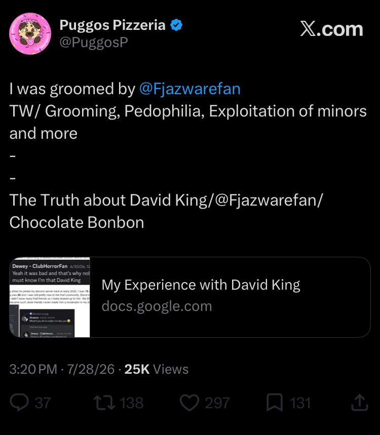JamestheJerkk's tweet photo. My personal biases on someone should negate the horrible things said person went through 
It’s disgusting and abhorrent what Puggo had to go through when they were only 15
Help them however you can and share their experience https://t.co/v1UEeDe1aG