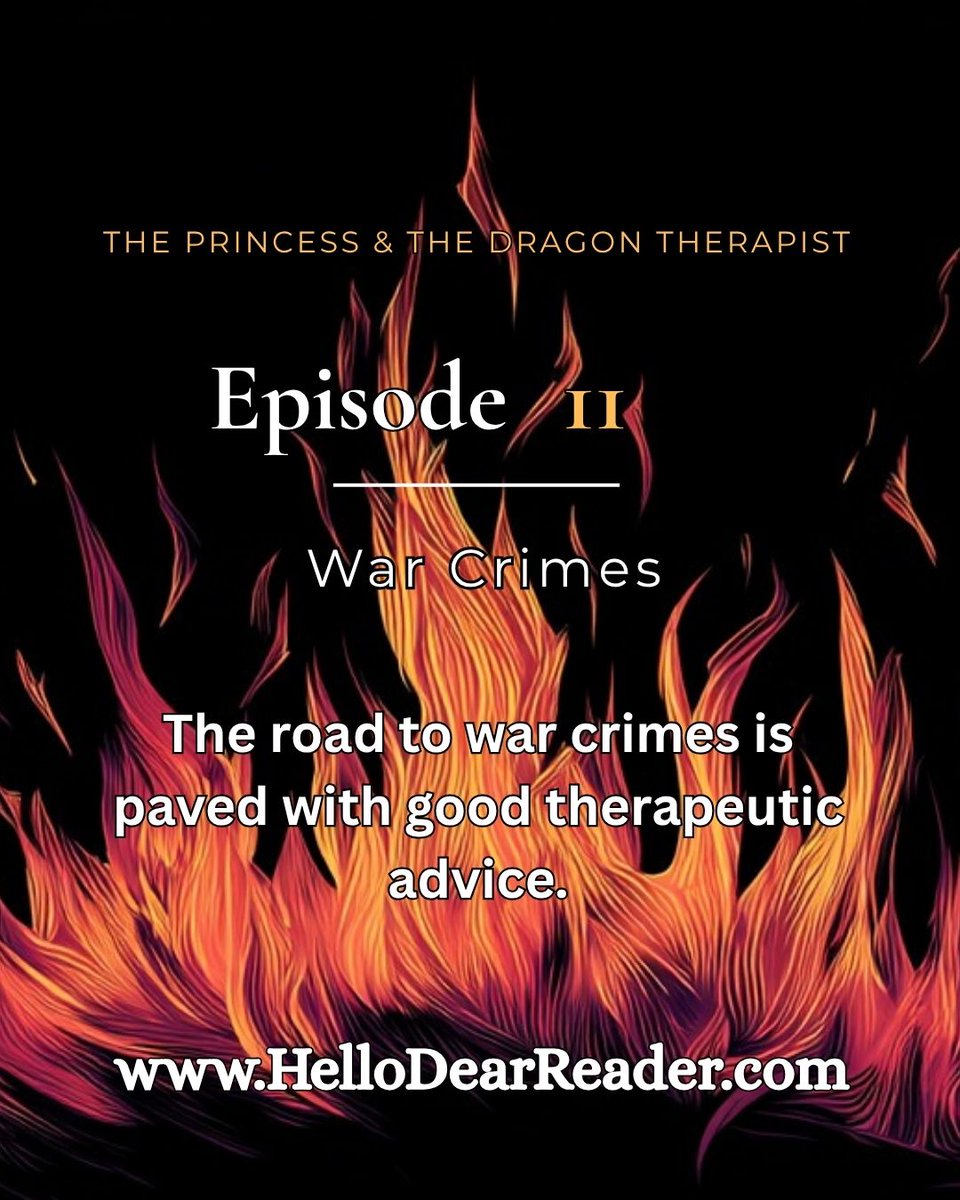 jason_delph's tweet photo. Princess &amp; the Dragon Therapist: Episode 011 -  War Crimes

The road to war crimes is paved with good therapeutic advice.

Read them all here:
https://t.co/zmUJdiY91M
#CozyFantasy #HelloDearReader #NanoFiction #MicroFiction #BookLovers #FantasyReads https://t.co/HG4nLrHQ5v