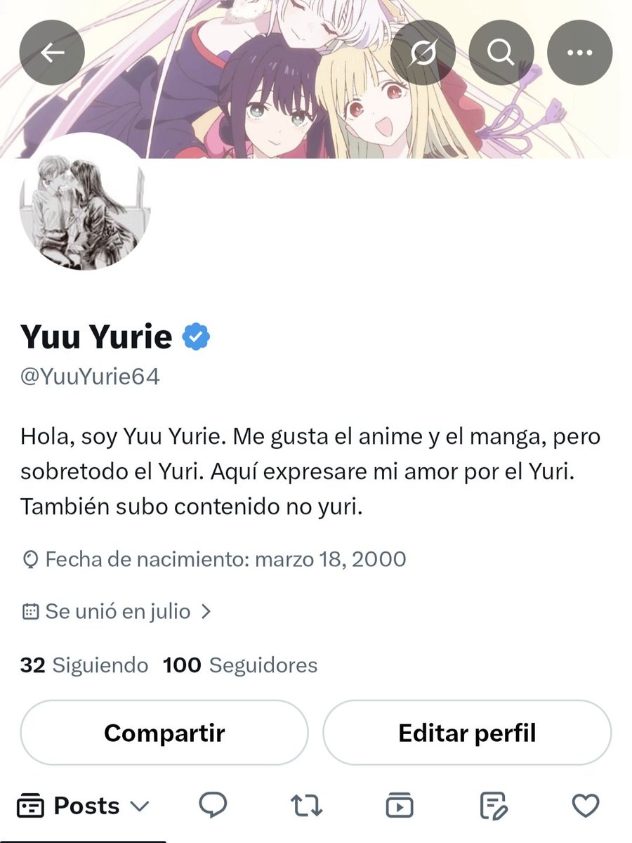 YuuYurie64's tweet photo. Esta cuenta ya tiene 100 seguidores. Es el primer pequeño logro de esta cuenta. Muchas gracias  🙂 😊 

#yuri #girlslove #gl https://t.co/OIF9UFX4L9