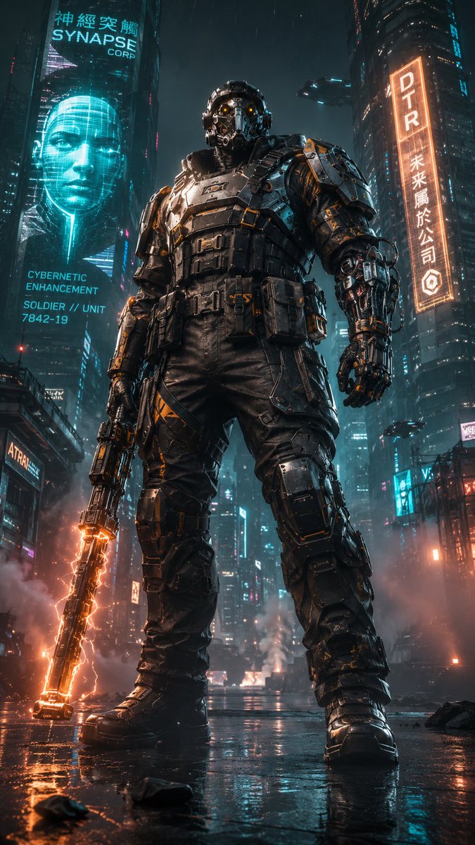 Cyberpunk Dual-Katana Ninja