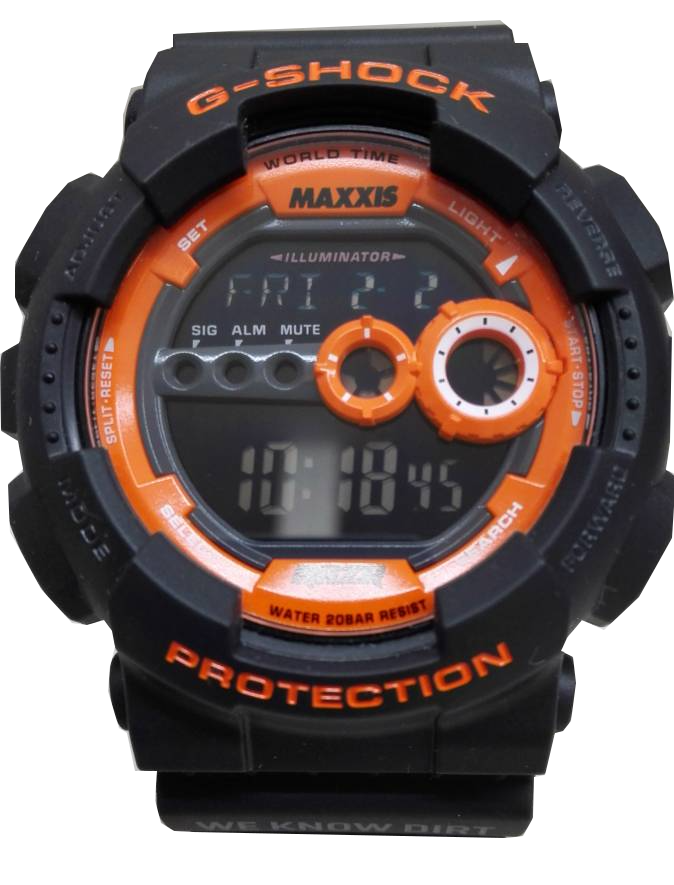 AleatorioMakoto's tweet photo. Casio G-Shock GD-100 Maxxis. Essa é a série GD-100 da Casio em colaboração com a fabricante de pneus Off Road Maxxis, por isso que muitas pessoas não conhecem essa marca pois é um pneu de uso muito específico. #casio #gd100 #maxxis https://t.co/dnqp84qTKm