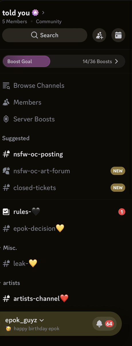 EpokGuyz's tweet photo. I kicked an admin out of my server and he do this, a loser behavior. from thousands of members to this https://t.co/cMK3n506hM