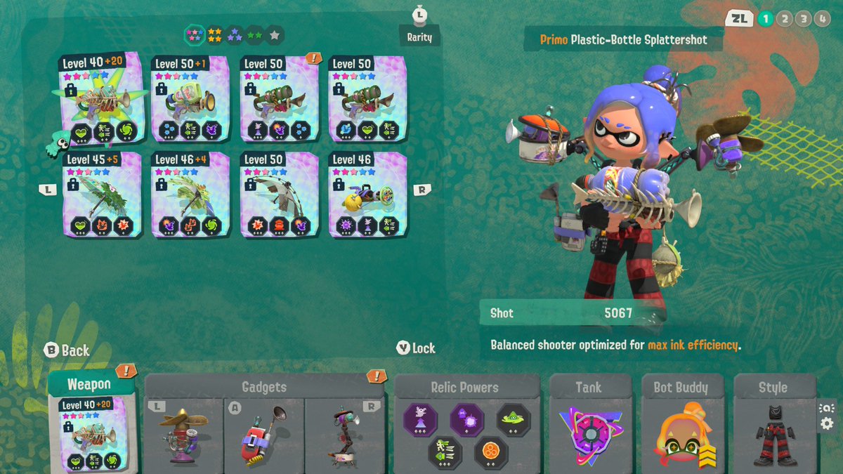 MakiRoll_spl's tweet photo. can i get any weapon variety please😭😭💔 #SplatoonRaiders https://t.co/LimF3zgnRR