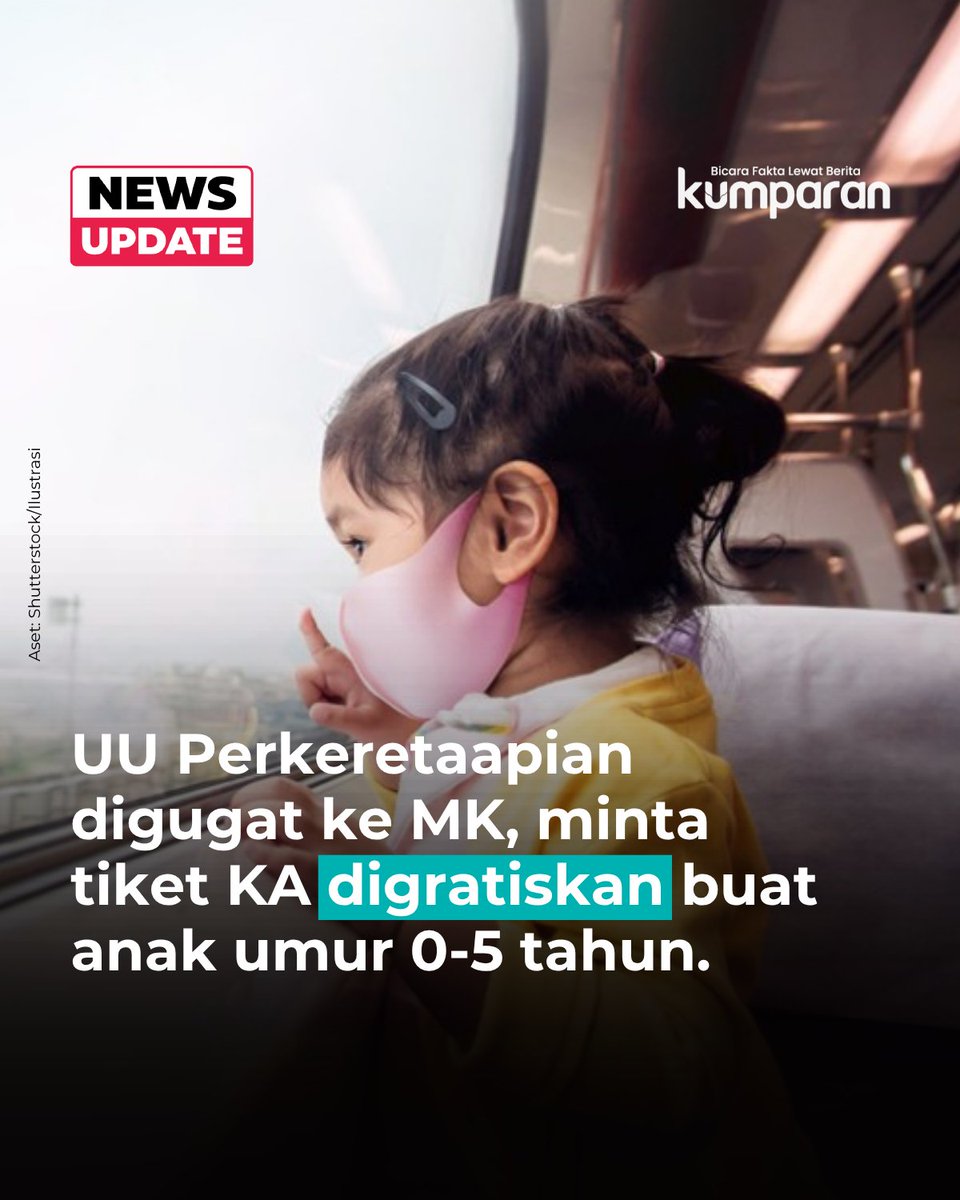 kumparan's tweet photo. Seorang warga bernama Jangkung Sido Sentosa mengajukan gugatan terhadap UU Perkeretaapian ke Mahkamah Konstitusi (MK). Pemohon meminta MK untuk mengubah aturan agar anak usia 0-5 tahun mendapat fasilitas tiket gratis.

“Pemohon mengalami kerugian konstitusional potensial akibat penafsiran sepihak dari operator perkeretaapian PT Kereta Api Indonesia (PT KAI) yang membatasi usia anak gratis hanya sampai 3 tahun. Pembatasan ini memaksa Pemohon membayar karcis penuh bagi anak usia 3 tahun, padahal teks undang-undang menjamin hak tersebut hingga usia 5 tahun,” demikian isi permohonan tersebut, dikutip Selasa (28/7).

Pemohon menyebut Pasal 131 ayat (1) UU Perkeretaapian menimbulkan ketidakpastian secara hukum karena tidak menjelaskan secara jelas mengenai makna "fasilitas khusus" yang tercantum di dalamnya.

Selain itu, pemohon mengatakan bahwa aturan yang mewajibkan anak usia tiga hingga lima tahun untuk membayar tarif dengan harga yang sama dengan tarif dewasa melanggar hak konstitusional seperti diatur dalam Pasal 28B ayat (2), Pasal 28D ayat (1), dan Pasal 28H ayat (2) Undang-Undang Dasar 1945.

📸: Dok. Shutterstock/Ilustrasi.

Baca selengkapnya dengan klik link di bio. Cari tahu berita update lainnya dengan download aplikasi kumparan di App Store atau Google Play.⁠

📝: newsupdate | update | news | oneliner | R169 | E025
#bicarafaktalewatberita #kumparan