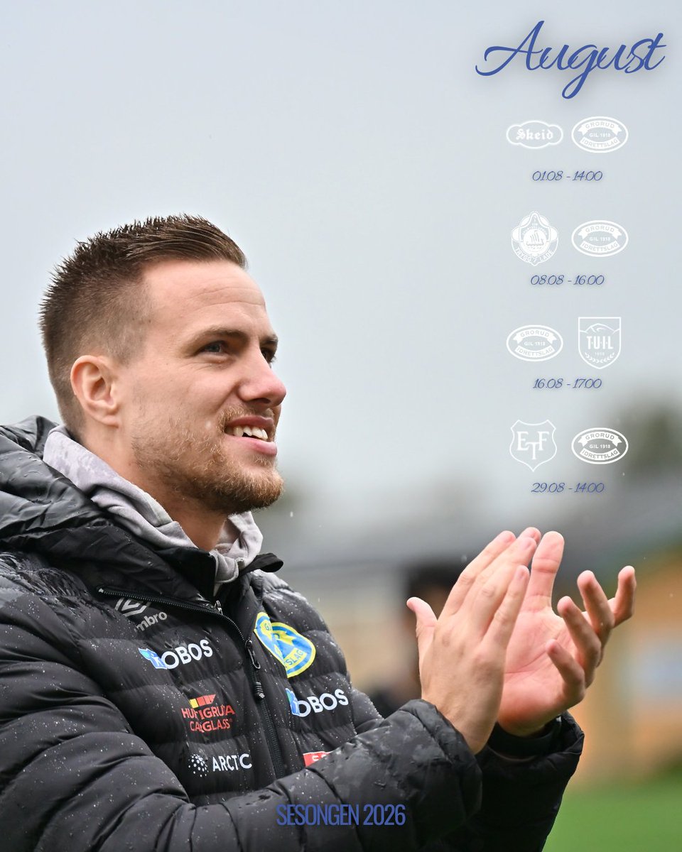 GrorudFotball's tweet photo. Er det noen ting som er bedre en et byderby? Nei, nei det er det ikke!

Vi kickstarter august måned ved å sette oss på t-banen til Storo for så å tusle bort til Nordre Åsen for å møte Skeid! 💪

Tilbring lørdagen med oss og hjelp oss med å farge Nordre Åsen gul og blå! 💛💙 https://t.co/CqdQxmvbqL