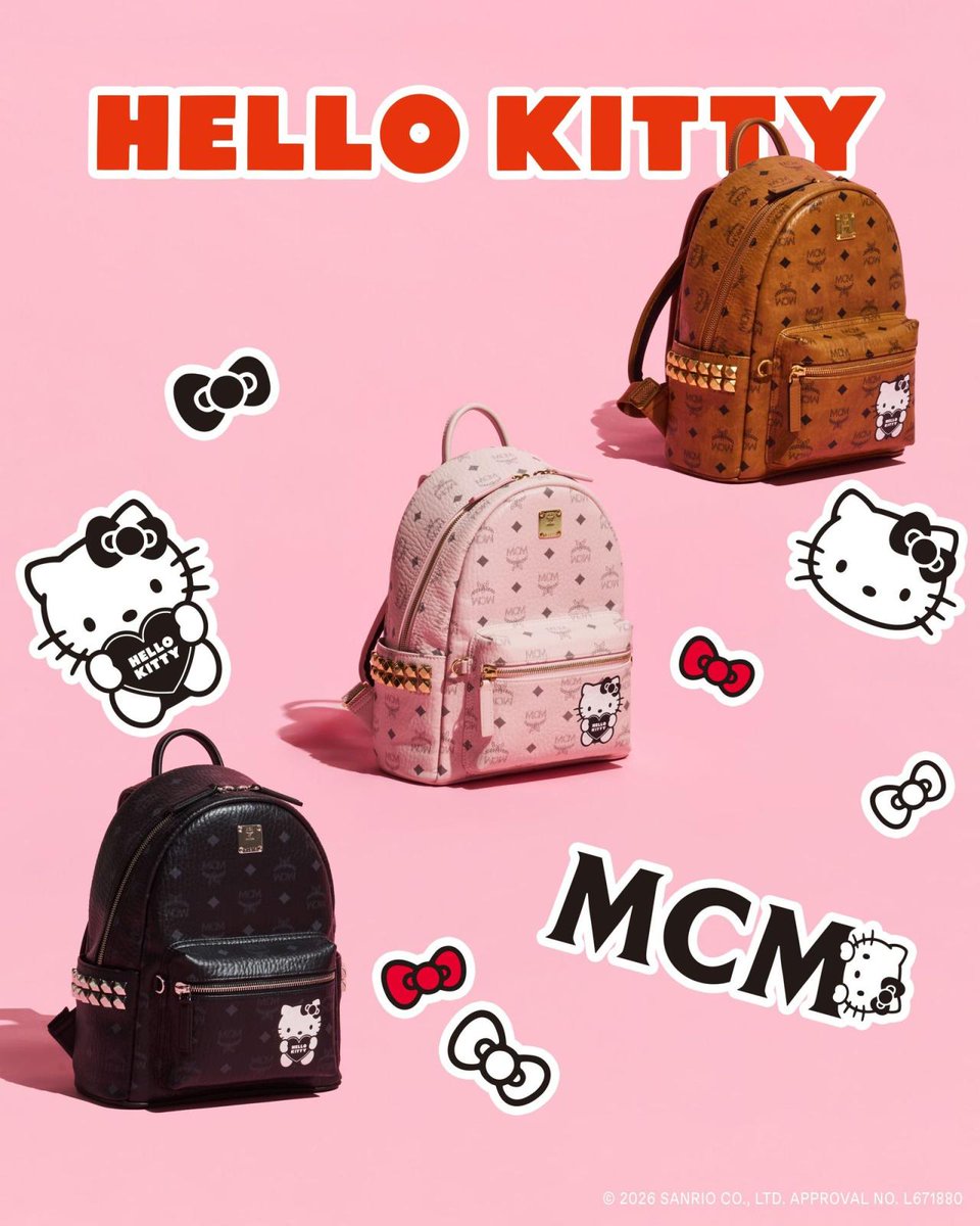 wwd_jp's tweet photo. 【本日発売】「MCM」×「ハローキティ」カプセルコレクション第2弾　ポップアップも開催
https://t.co/sMCNtM5KPk https://t.co/PyrHoYnoa4