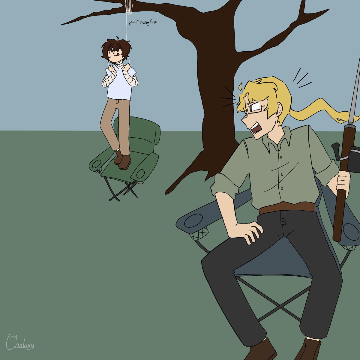 _Cannibal_Clown's tweet photo. Kunzaiweek Day 3: Fishing
#kunizaiweek2026 #kunizai #osamudazai #doppokunikida https://t.co/ZYYeNpzUZX
