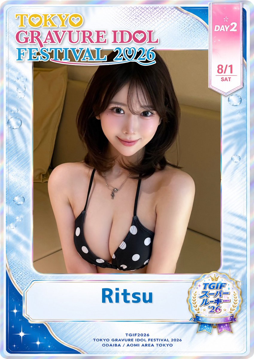 TGIF_official_'s tweet photo. 🌞🌴 #TGIF2026 🌺✨ 出演日 🗓 8月1日(土) Ritsu 現地チェキ購入☞https://t.co/9kUSENoUEM https://t.co/xJeOo8VoMu