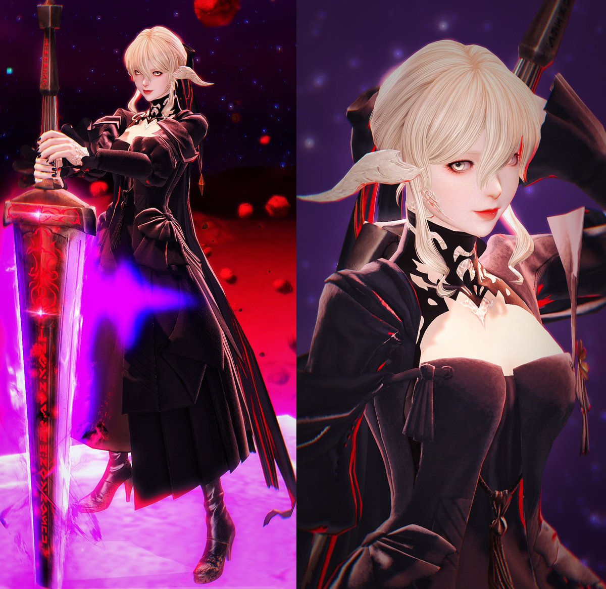 FateFalse's tweet photo. saber alter cosplay~🖤 https://t.co/hyq8BkxTkA