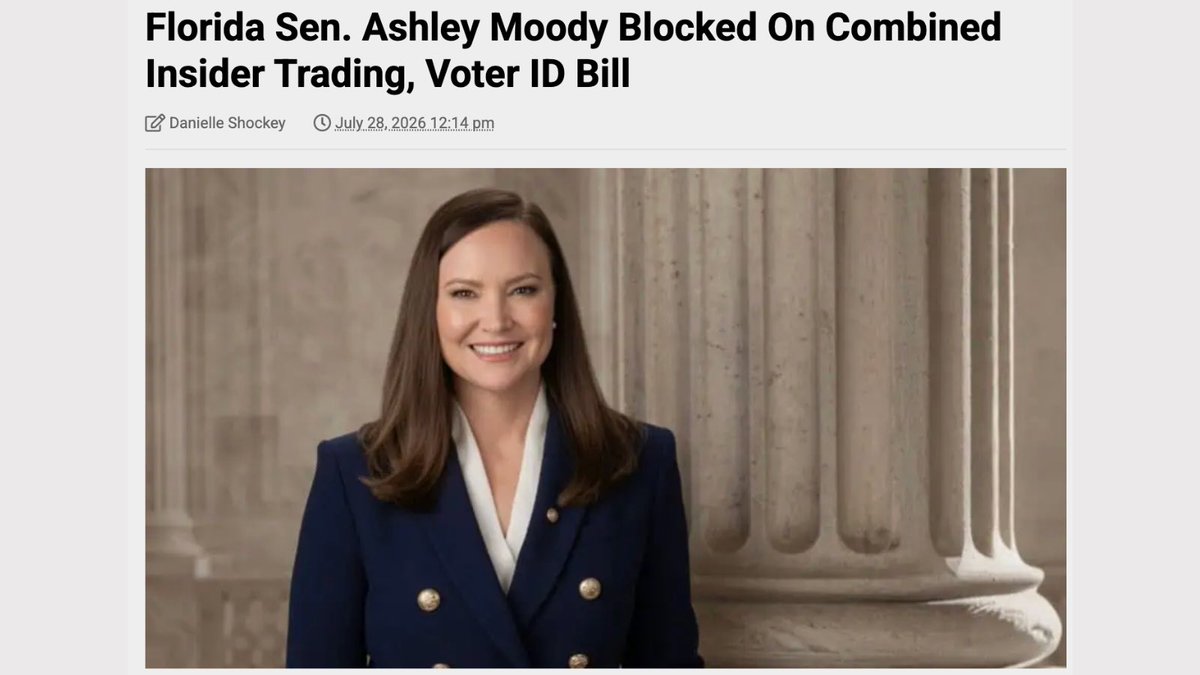 AshleyMoodyFL's tweet photo. Why are Senate Democrats blocking the bill to BAN congressional stock trading and REQUIRE VOTER ID?  Why would anyone be opposed to this? https://t.co/3F0G2uIIzD