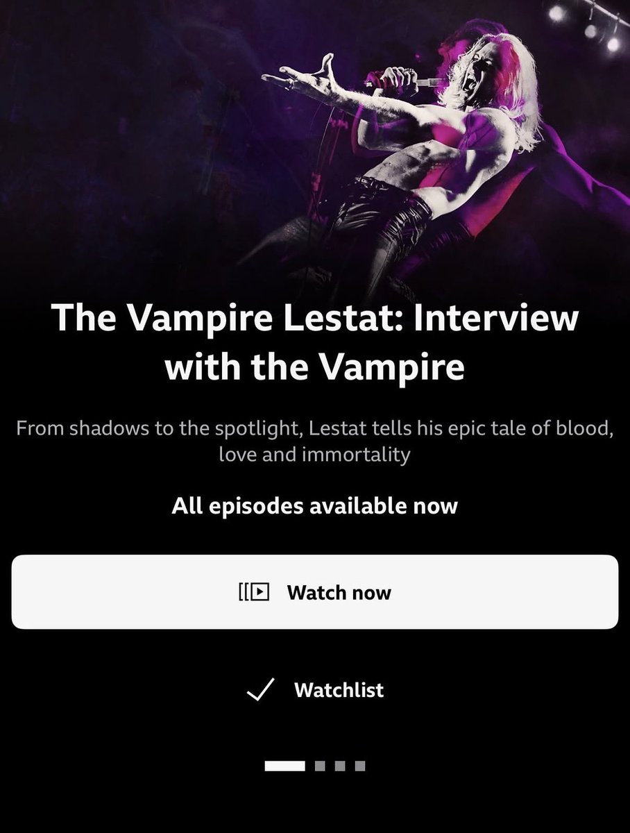 josephparchive's tweet photo. All episodes of “The Vampire Lestat” are now streaming on BBC iPlayer! Stay Inside. 🦇🇬🇧 https://t.co/ZjYpcFNJwE