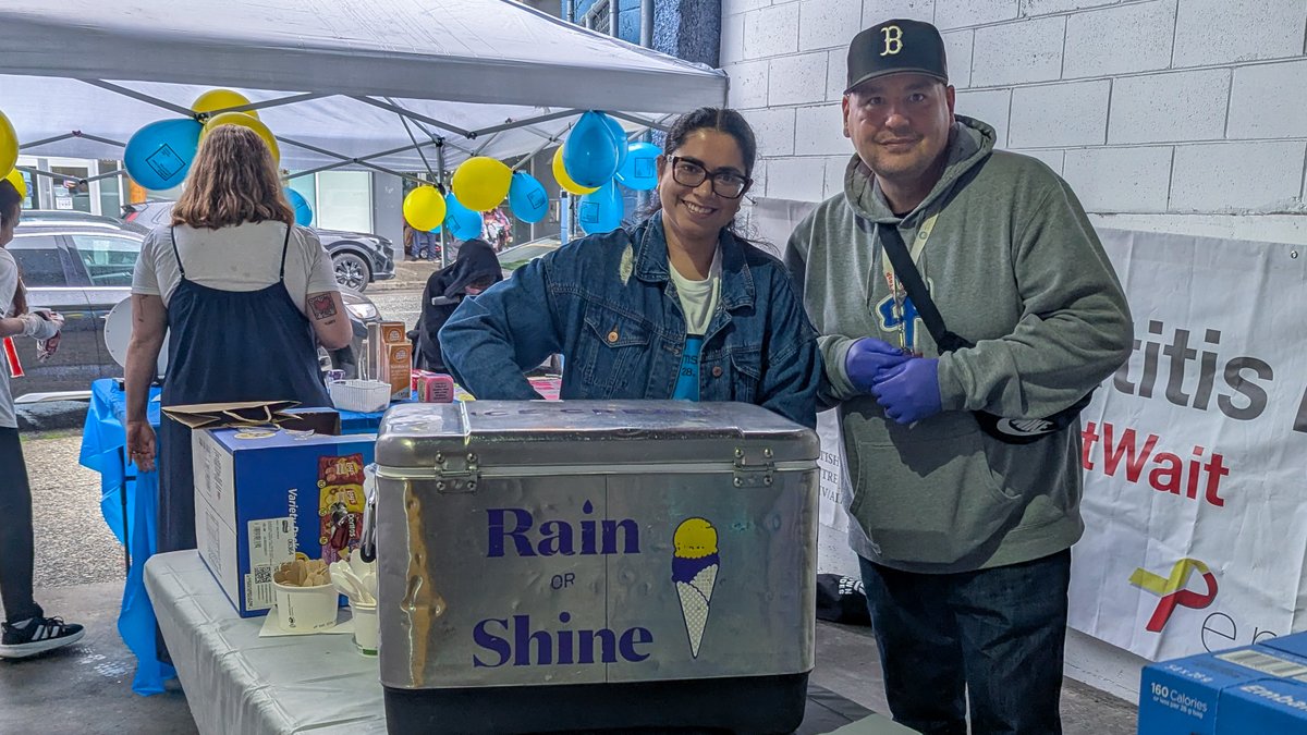 bccfe's tweet photo. Thanks to Rain or Shine Ice Cream for once again generously donating ice cream for the occassion. Despite the rain, it was a huge hit with the community around Hope to Health and fostered some great engagement!

#WorldHepatitisDay2026 https://t.co/AmiInKxxlt