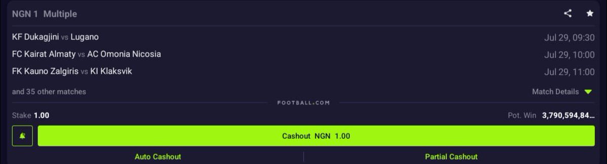 Miiracl1e's tweet photo. @Damzy100M Make una dey fear me ok @footballdotcom 
Who want this 
Winning 3.7 billions 😊😁 https://t.co/7sm9w218FD