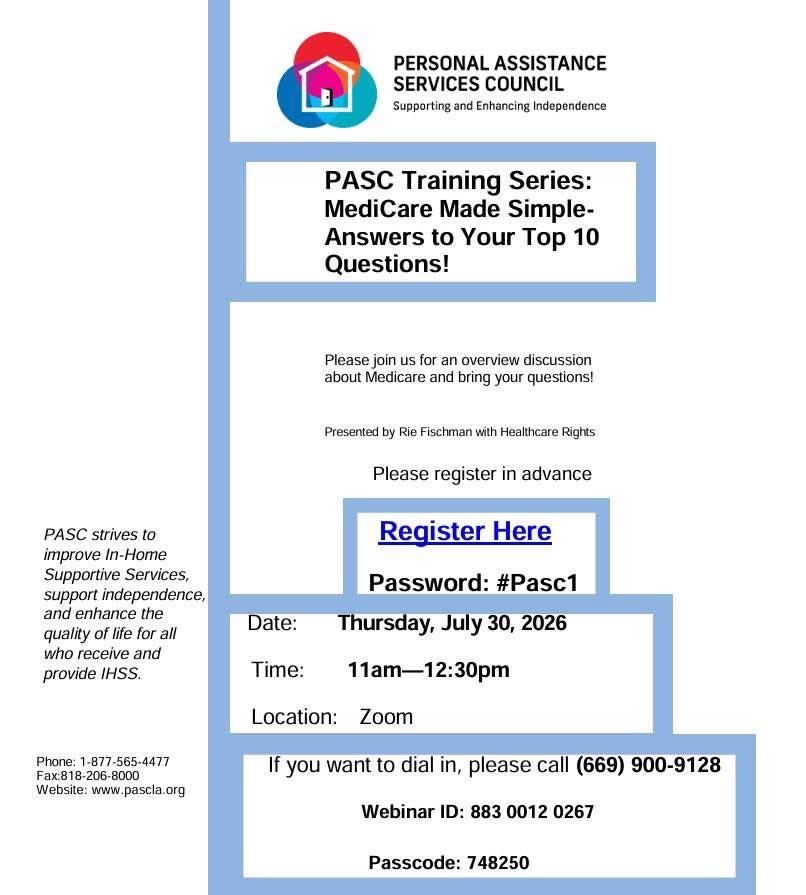 pasc_la's tweet photo. Please join us for an overview discussion about Medicare and bring your questions!
Presented by Rie Fischman with Center for Health Care Rights
Please register in advance https://t.co/OSgxFZch2X
#Medicare #MedicareAdvantage #PASCtraining #PASC #LAcounty https://t.co/YkY9M2F7j6