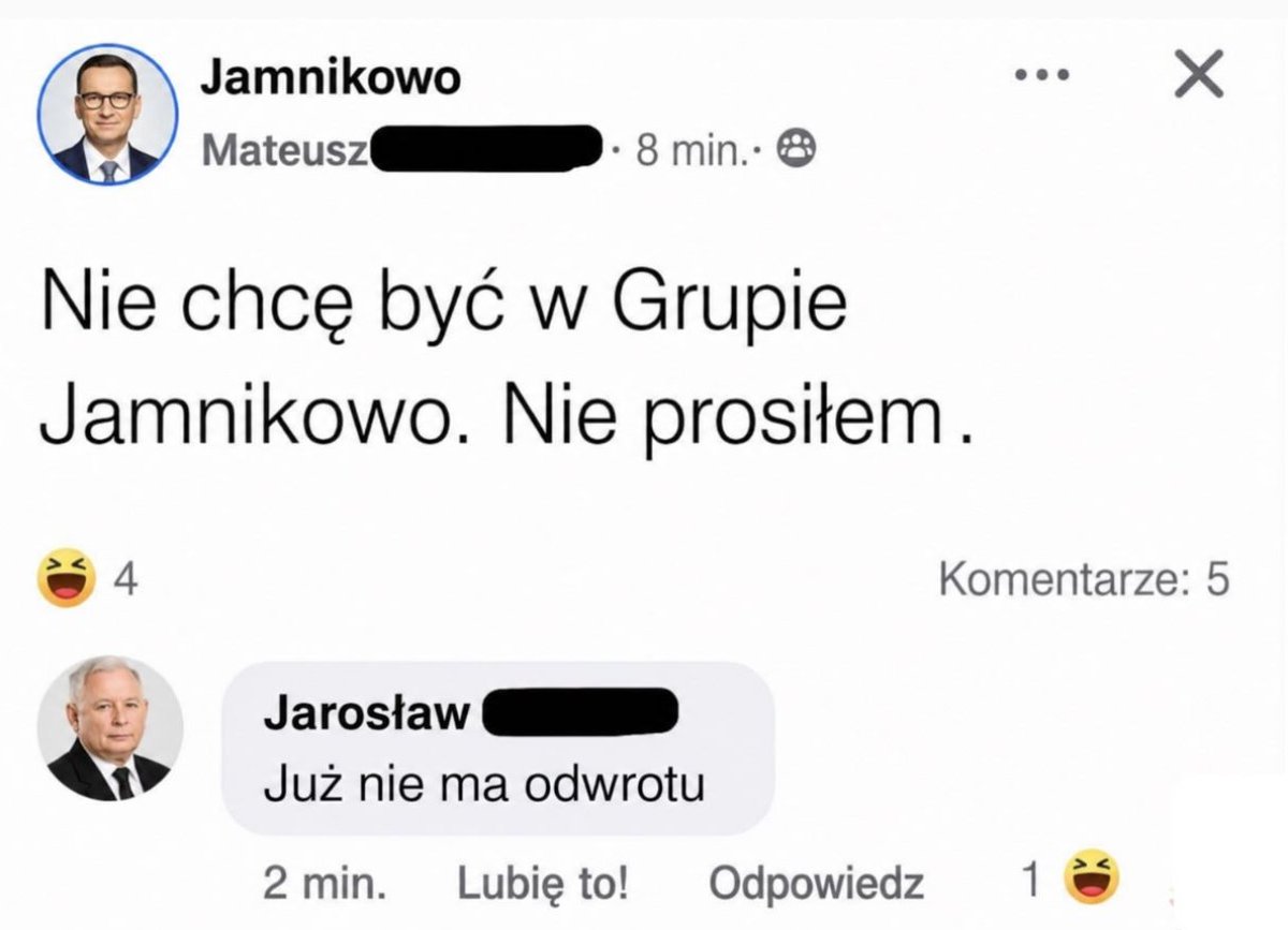 CoWymyslilPiS's tweet photo. PiS teraz będzie robił wszystko, żeby Morawiecki sam wyszedł z partii.

Wtedy Kaczyński będzie miał kolejne kłamstwo o wielkim spisku przeciwko niemu, tak samo jak "nocna zmiana" czy "Zamach Smoleński". https://t.co/MWyFgoWmco