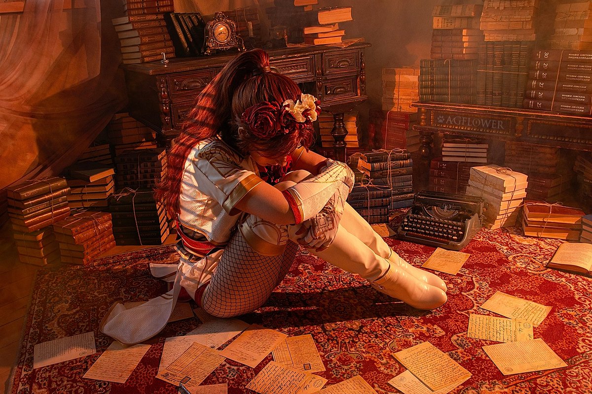 agflower1's tweet photo. "Time to spill some ink..." (c)

Mael's passion for writing became a tragedy for her family. Here, I wanted to show her vulnerable and broken among books. Only pain and loss.💔

P.S. Hope the Expedition creators make a game about writers next! https://t.co/3Gx3lEiwA1