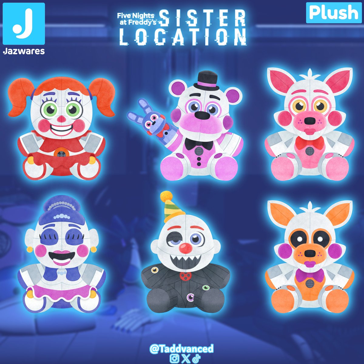 Taddvanced's tweet photo. Jazwares Plush Concepts - FNaF: Sister Location (1/7)🧵

#fivenightsatfreddys #fnaf #fnafsl https://t.co/pjLVmImb6d