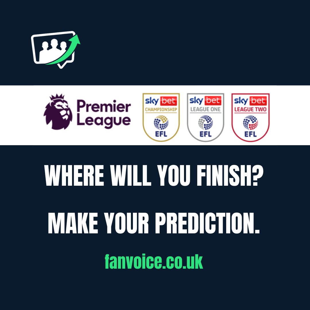 _Fan_Voice's tweet photo. Where do you predict you'll finish?

Share your prediction with Fan Voice and make it official.

https://t.co/ZGhi8KVH2c

#FanVoice #PremierLeague #EPL #EFL https://t.co/Ro8PvrkGTi