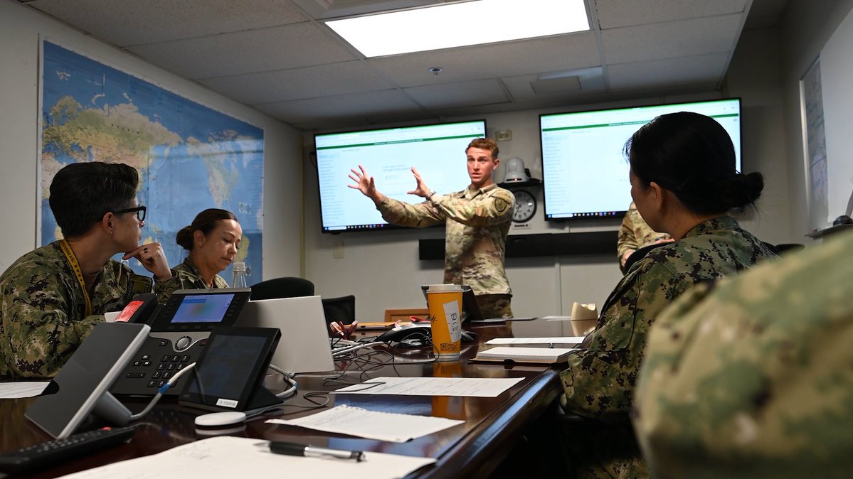 DoWCTO's tweet photo. The @CDAODoW's https://t.co/fb2dtG0gGM Task Force recently embedded with the U.S. Pacific Fleet at Joint Base Pearl Harbor-Hickam, Hawaii, to directly push frontier AI capabilities into an operational environment.

Over a four-day period, the https://t.co/fb2dtG0gGM Task Force built and delivered over twenty custom AI agents to Sailors, automating heavy cognitive burdens on the watchfloor. Key achievements included collapsing a critical three-day operational reporting process into just one hour and converting critical data into structured briefing slides in only two minutes.

This embed continues the proliferation of AI across the Joint Force to secure decision superiority. Acting on the @DeptofWar’s AI Acceleration Strategy, the https://t.co/fb2dtG0gGM Task Force is delivering the combat lethality required to ensure our warfighters act faster and dominate in any operational environment.
