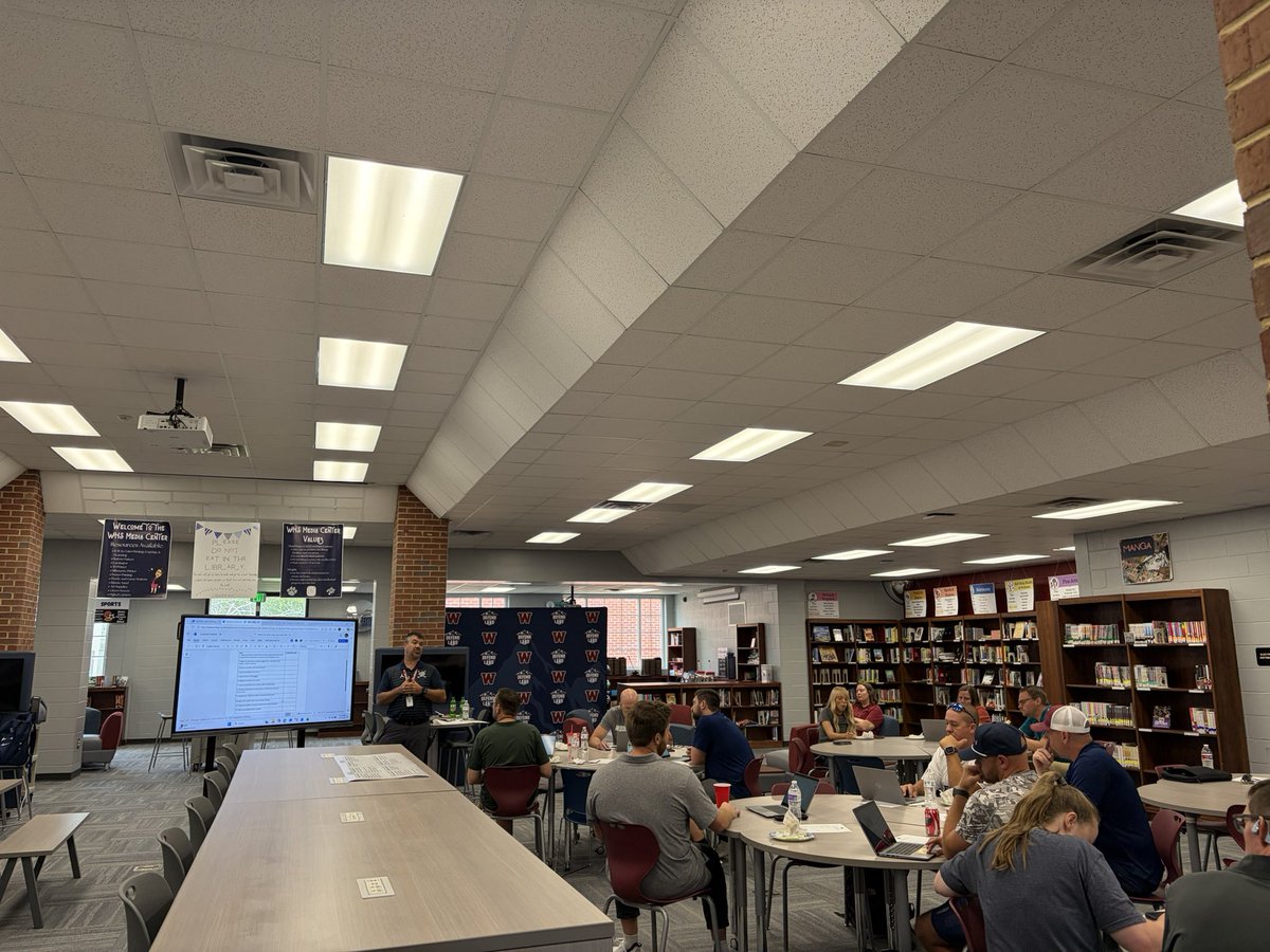 WHSathletics97's tweet photo. As we gear up for another great year in athletics, it all starts with a great coaches meeting. Excited for the season ahead and all that's to come! #DefendTheLand @WHSCartersville https://t.co/mDLwgDfbXW