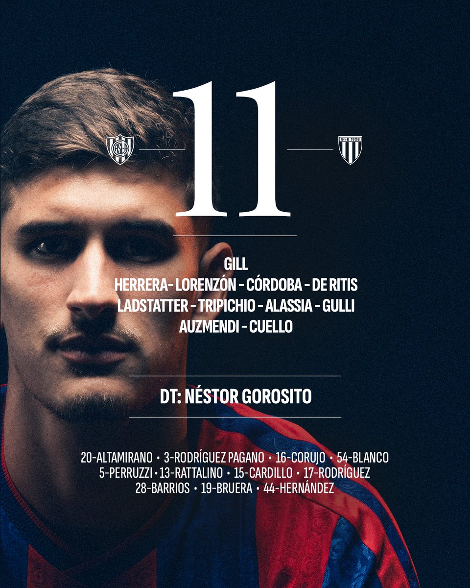 SanLorenzo's tweet photo. ☑️ Así forma #SanLorenzo 🆚 Gimnasia (Mendoza)

💪 ¡Vamos, Ciclón!

🏆 #TorneoMercadoLibre Clausura
📺 Seguilo en vivo por ESPN Premium
⚽ Suscribite al Pack Fútbol ➡️ https://t.co/Ncte3gYrEY https://t.co/Kmt1lUcPUs