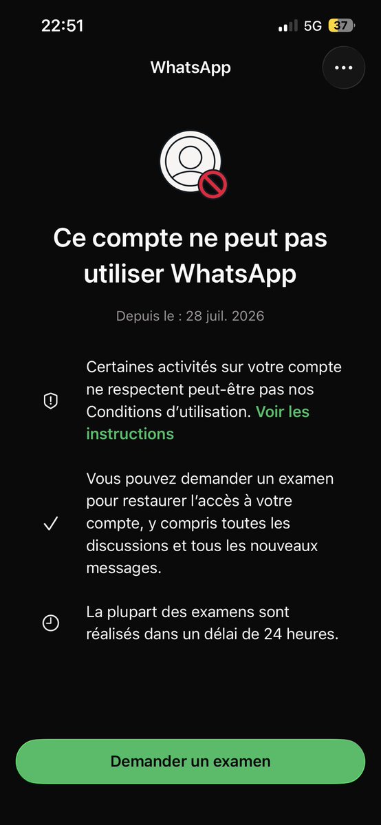 qlf_ue's tweet photo. Après avoir envoyé un message à MAMA et MUSTAPHA mon compte WhatsApp a été désactivé je me suis littéralement fait Shadow banne #myabf https://t.co/SsuUyG3Sm8