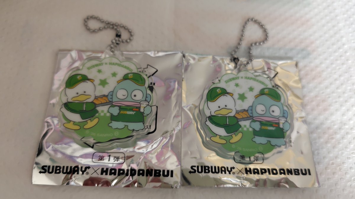 PCHIE29's tweet photo. はぴサブサマー第１弾
サブウェイ
はぴだんぶい
アクリルキーホルダー
ハンギョドン　【譲】
あひるのペックル
シークレット　【求】
ポチャッコ　　【求】
タキシードサム
交換、宜しく
お願いします https://t.co/J0vIBryoCO