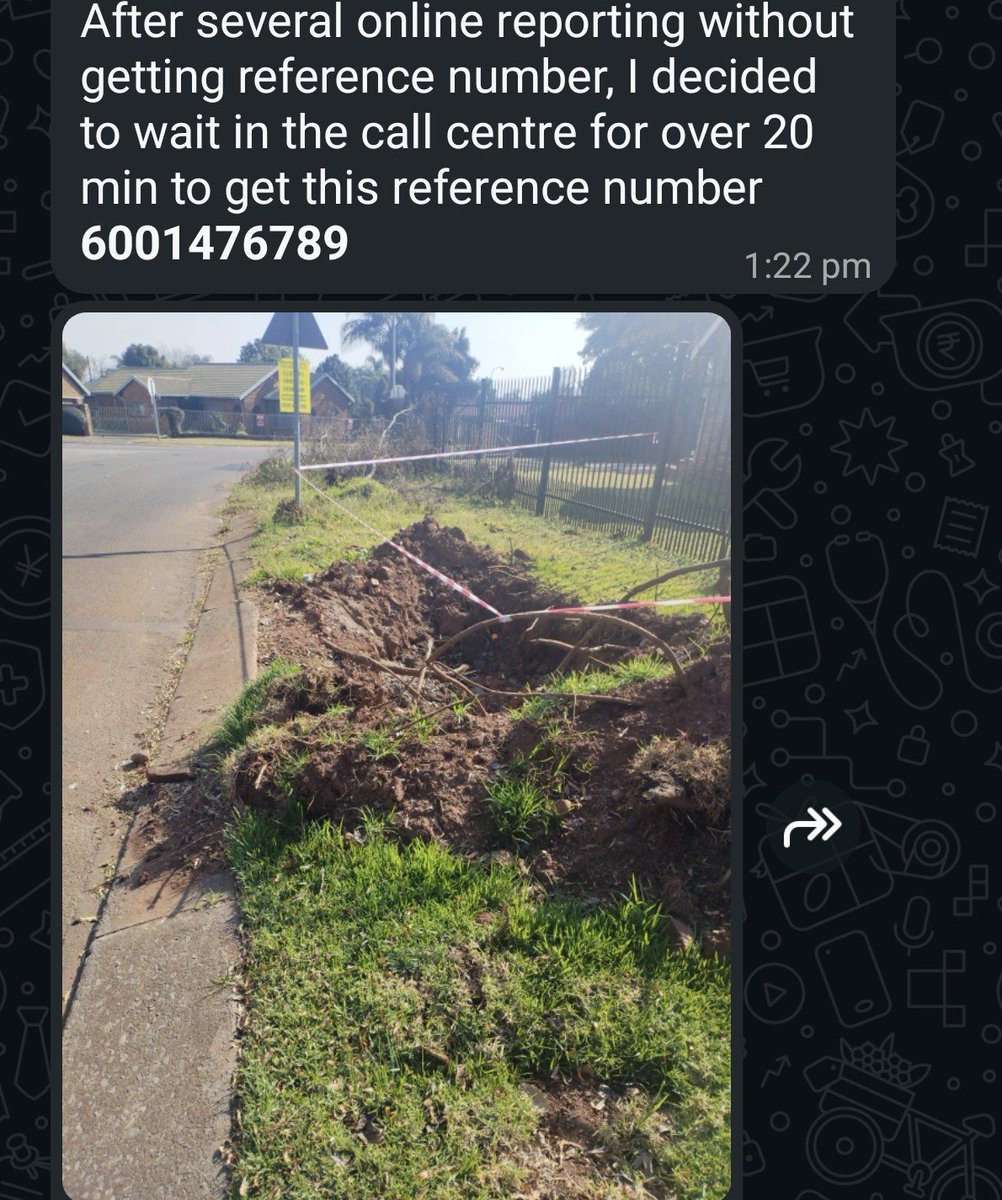 ward69centurion's tweet photo. When does "temporary" become permanent?

Another open excavation. Another danger to residents.

Barrier tape is not a solution. Residents pay for services and deserve repairs that are completed safely and without unnecessary delays.

Reported to the City: 6001476789. https://t.co/DC3ReZKz2l