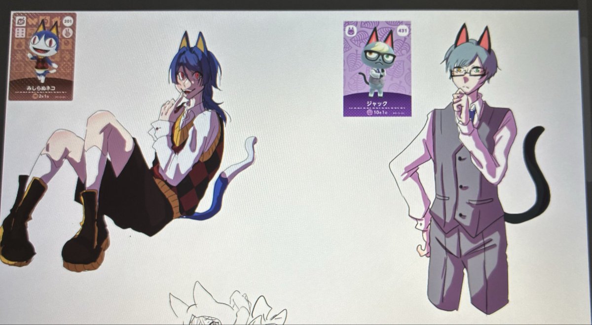 sakura_HSN's tweet photo. どう森のジャックとみしらぬネコ https://t.co/kzRRb4mJdV