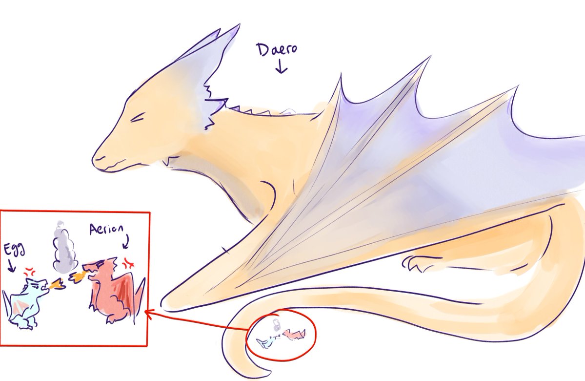 sparkles_v1's tweet photo. AU were targs can turn into dragons, except Aerion can only transform into an itty bitty dragon that can't harm anyone and he is very proud of it.
#DaeronTaragryen #AegonVTargaryen #AerionTargaryen #akotsk https://t.co/1EhcqGTmCj