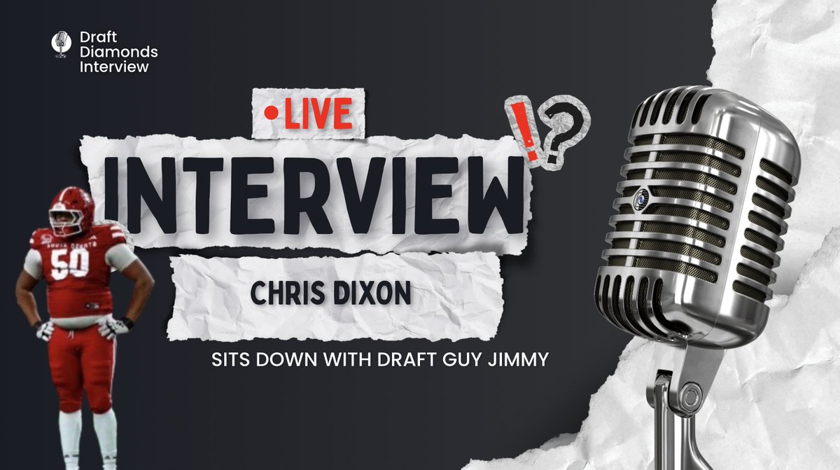 DraftDiamonds's tweet photo. Chris Dixon, DT, South Dakota | 2027 NFL Draft Prospect Zoom Interview https://t.co/v6Tn8QBIqX #NFLDraft #NFL #Football https://t.co/N1rqD1vIwc