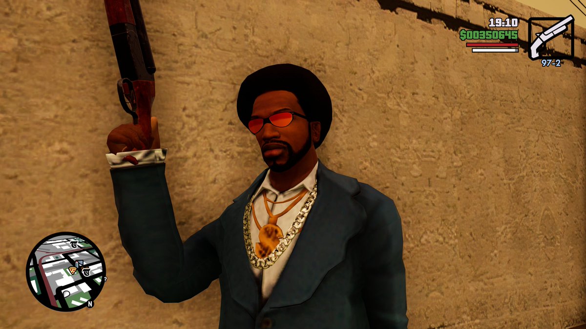 TravisBickler's tweet photo. Shout out to that crazy bitch, Denise! She hooked me up with my new dropped out pimp suit.
#GTASA #GTASanAndreas #SanAndreas #GTA #RockstarGames #Rockstar #CJ https://t.co/yEBxpK0bh9