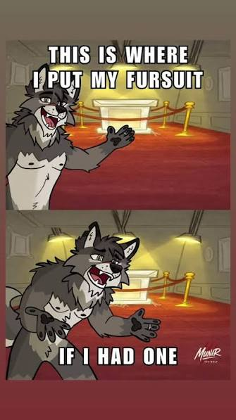 AJelifar9085's tweet photo. Every furry without a fursuit rn 

#FurryFandom #FurryMeme #Fursuitfriday #fursona https://t.co/sNnEcMNKNg