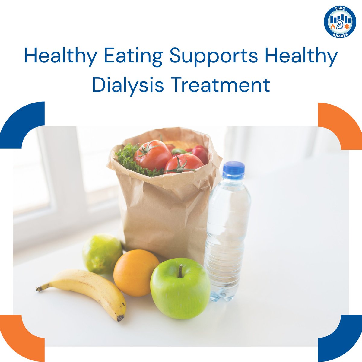 esrdkhares's tweet photo. Good nutrition supports your health during dialysis treatment. Here are some tips on how you can stay healthy:
🥗Work with a renal dietitian
🍎Choose kidney-friendly foods
📊Monitor potassium, phosphorus, and sodium
💧Follow your fluid guidelines https://t.co/X34niLoNvj