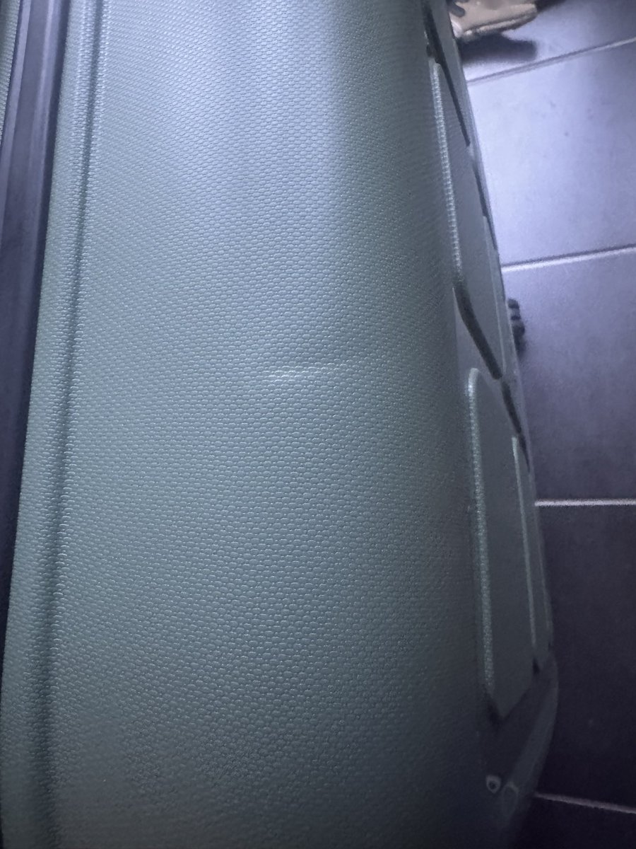 Smiley_Sara87's tweet photo. @TrippLuggage I think you should reconsider your delivery carrier! Collected my parcel from the post office which was delivered like this! Suitcase inside damaged. Disgraceful. https://t.co/ZMMBdNTHs4