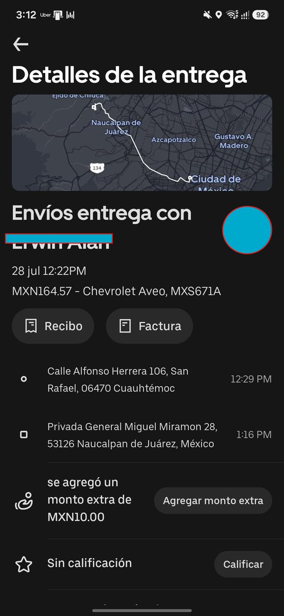 doktorFritz's tweet photo. @Uber_MEX Hola necesito ayuda! Solicité un Uber envíos, el conductor nunca llegó al domicilio, no me puedo comunicar con él, ya son 3 horas y mi producto está perdido con el conductor. https://t.co/S5rCh4HZvp