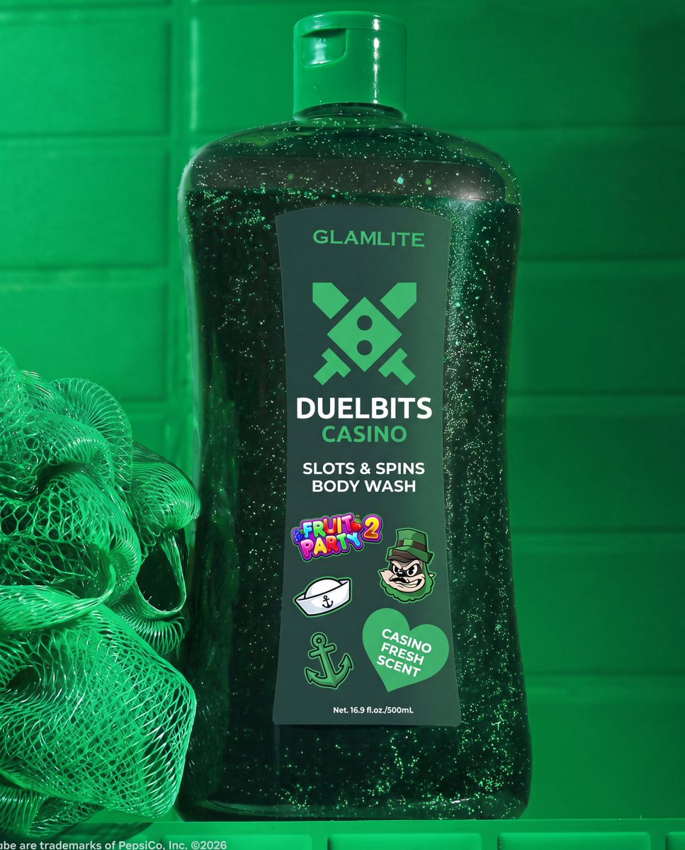 Duelbits's tweet photo. Casino fans will soon be able to smell like their favorite slots thanks to this Duelbits body wash.

Duelbits is releasing a Seamen Fruit Party Body Scrub and a Le Bandit Body Wash. https://t.co/Wg9ZUmrtzQ