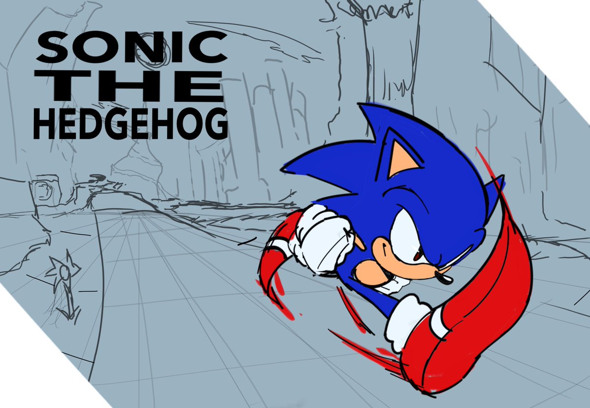 _Brieon_'s tweet photo. redraw of an old sonic piece from when I was 11 https://t.co/47ojJBmmwS