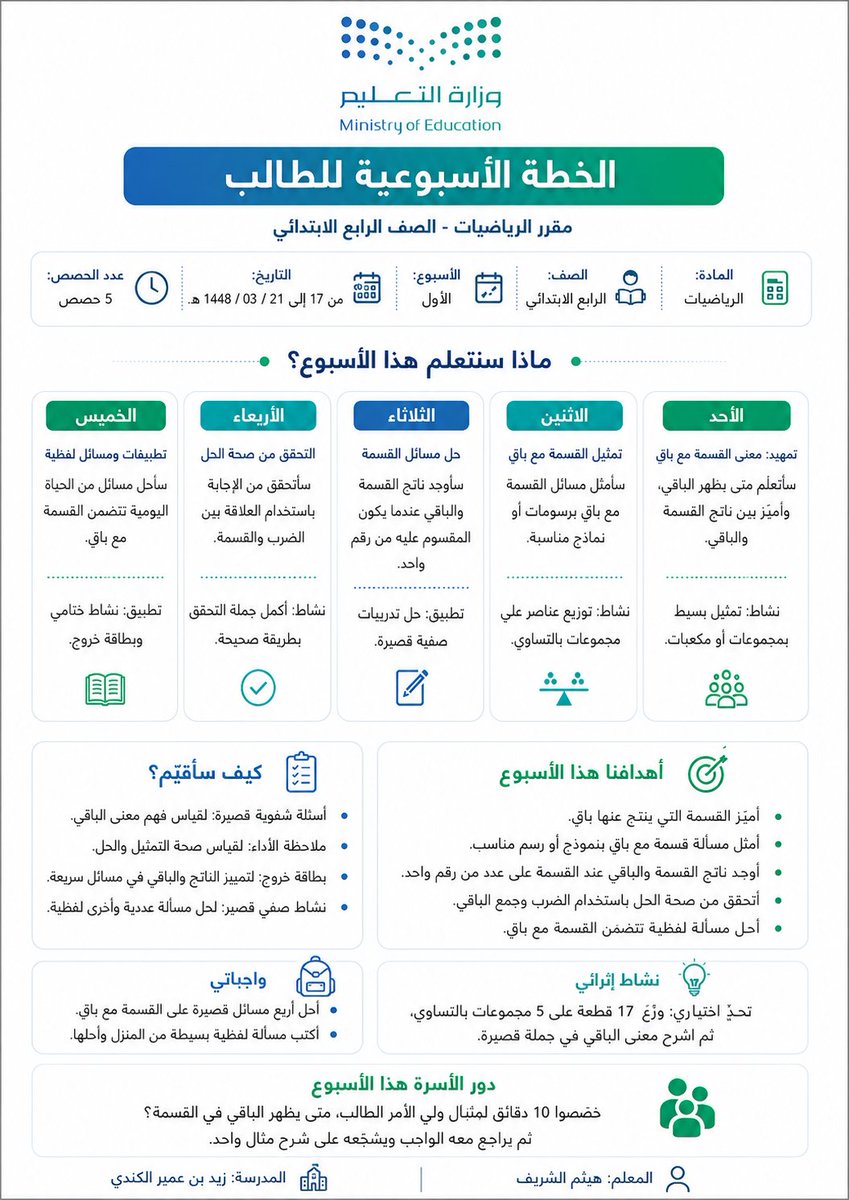 halshareif's tweet photo. "الخطة الأسبوعية الذكية للطالب"
#برومبت ذكي جدًا وخورافي جربوه وسهل الاستخدام ارفق الدرس صورة أو PDF أو اكتب اسم الدرس وهو يكمل الباقي