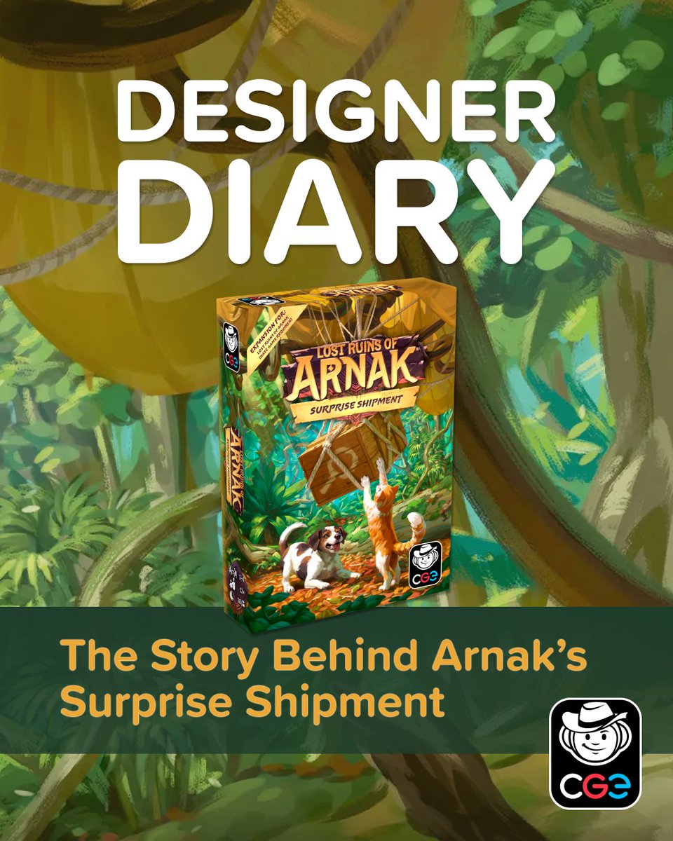 czechgames's tweet photo. ''Hi everyone, it’s Mín here, and I would like to share a few things about the new addition to the Lost Ruins of Arnak!''

The Story Behind Arnak's Surprise Shipment—read the new DESIGNER DIARY on @boardgamegeek via link below 🪂📦 #Arnak #CGE https://t.co/7e63tv3EMJ