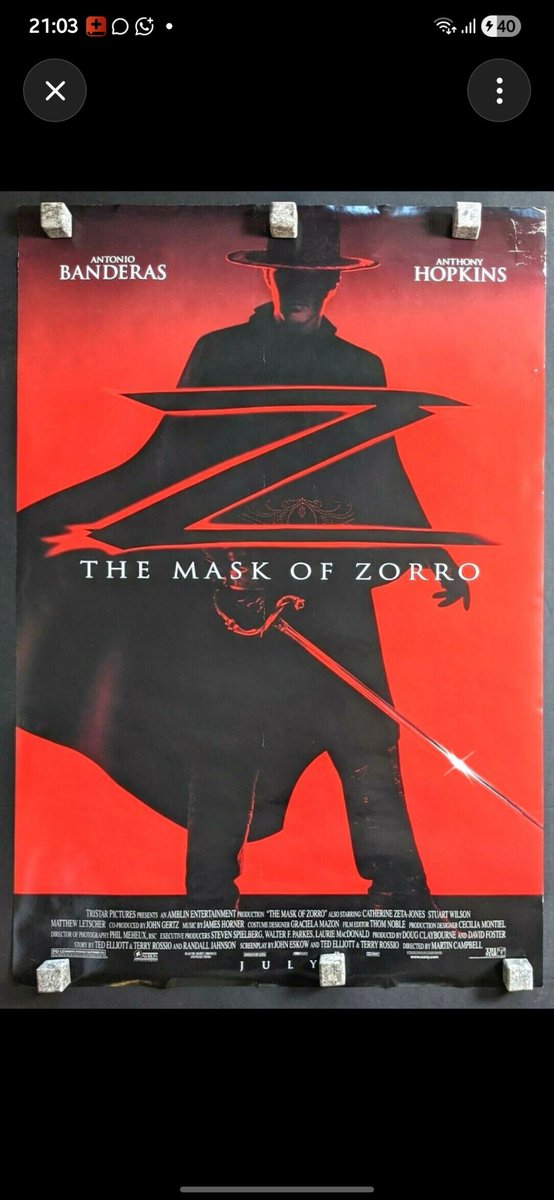 JusLizzy_'s tweet photo. The Mask of Zorro is a swashbuckling action-adventure film released in 1998. https://t.co/wvWDRQTdRR