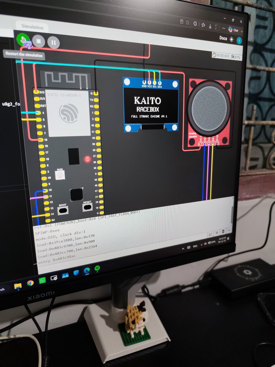 kaito_miko's tweet photo. Padahal rencana pengen tidur tapi kepikiran adik minta buatin alat untuk ngukur kemampuan motor nya, jadi yah buat dulu prototipe nya di web truss kalo ada uang baru beli alat nya 😁

#esp32 #wokwi #racebox #iot https://t.co/odoK2E1o0w
