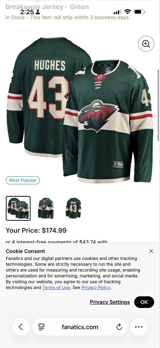 notpizzatime94's tweet photo. @Fanatics Good old wild jersey! https://t.co/HQXmmhpc2q
