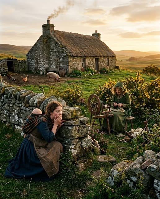 SovereignBain's tweet photo. Long before anyone in Scotland had heard the German tale of Rumpelstiltskin, the Lowland folk told their own version, and hers is a far cleverer story. 
Her name was Whuppity Stoorie, and the tale comes from the green country of the Scottish south. It begins with a poor young mother at a tumbledown farm called Kittlerumpit, her husband gone, her only sow suddenly taken ill and dying, and no way in the world to feed her baby. As she wept by the pig sty, a strange little woman in green came walking up the road and offered to cure the sow, but at a price that every Scottish granny knew to fear. In return, the fairy would take the woman's child. 
The poor mother had no choice but to agree, though her heart broke, for the old rule was that such a bargain could only be undone one way. If she could discover the fairy's true name before the debt was called in, the creature would lose all her power and the bargain would be void. And so the young woman went searching in despair through the whin bushes on the knowe, until she heard, from behind a little green hill, the fairy woman singing merrily to herself as she spun, certain no one could hear. And in her song she sang her own name. 
When the little green woman came striding back to claim the child, the mother played frightened and foolish, pretending to beg. She offered up the sow, then herself, drawing out the game. And then, at the very last moment, she stood tall and spoke the fairy's secret name aloud. Whuppity Stoorie. The creature let out a shriek of rage, for a named fairy is a powerless one, and she was flung backwards down the road and never seen again.
It is a story about a mother's love and a mother's wit, about an ordinary Scottish woman with nothing to her name outsmarting a creature of the Otherworld. That is the shape of so many Scottish folk tales, where cleverness and courage beat power every time.🏴󠁧󠁢󠁳󠁣󠁴󠁿👑⚔️🧬💪🔥🩸 #ScottishRoots🏴󠁧󠁢󠁳󠁣󠁴󠁿